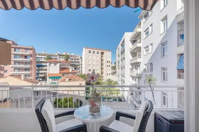Balcon ou terrasse dans l'établissement 3 pièces Juan les Pins Cosy et Luxueux