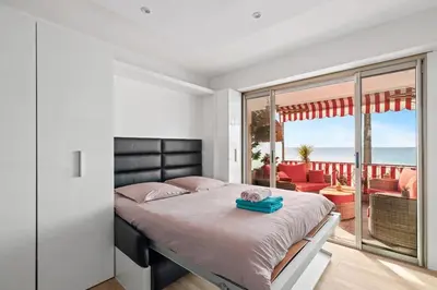 Un ou plusieurs lits dans un hébergement de l'établissement Constellation, exceptional sea view!