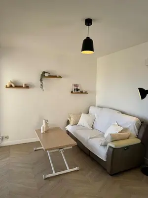 Coin salon dans l'établissement 3-room apartment in Antibes - Swimming pool - Sea view