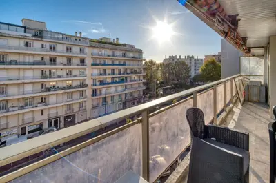 Balcon ou terrasse dans l'établissement A C 2BDR 6P flat just two minutes from the beach!