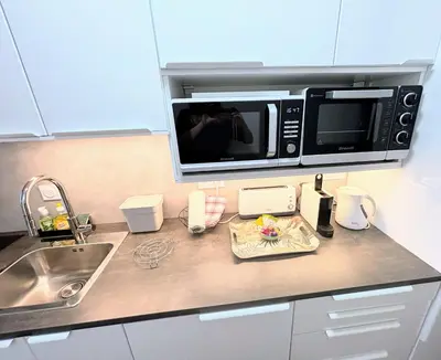 Cuisine ou kitchenette dans l'établissement City Center Antibes