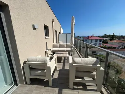 Balcon ou terrasse dans l'établissement Les Voiles Blanches 133 By Avecoeur