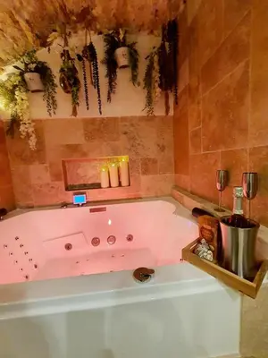 Salle de bains dans l'établissement La Bulle, Spa Authentique et Romantique