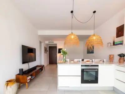 Cuisine ou kitchenette dans l'établissement Luxury Apartment in Juan les Pins