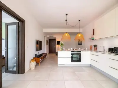 Cuisine ou kitchenette dans l'établissement Luxury Apartment in Juan les Pins