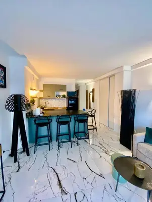 Cuisine ou kitchenette dans l'établissement Cannes 1 bedroom apartment - 20LM3