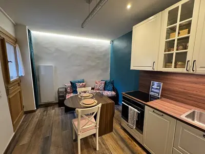 Cuisine ou kitchenette dans l'établissement Duplex Remparts d'Antibes