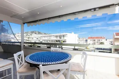 Balcon ou terrasse dans l'établissement Résidence 3p De Standing, Vue Mer Et Grande Terrasse - 3P de standing, vue mer et grande terrasse MAE-1613