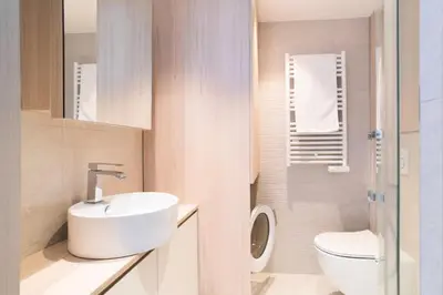 Salle de bains dans l'établissement Résidence 2p Avec Terrasse Vue Mer & Parking, 2min Des Plages - 2P avec terrasse vue mer & parking, 2min des plages MAE-2063