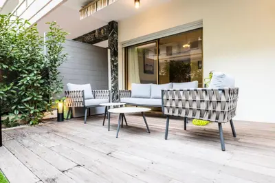 Coin salon dans l'établissement Résidence 3p Centre-ville Avec Jardin, 1min De La Croisette - 3P centre-ville avec jardin, 1min de la Croisette MAE-2443