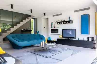 Coin salon dans l'établissement Résidence Maison De Vacances De 150 M2, Grande Piscine Et Espace Pétanque ! - Maison de vacances de 150 m2, grande piscine et espace pétanque ! MAE-2543
