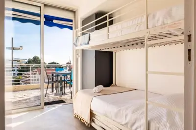 Un ou plusieurs lits dans un hébergement de l'établissement Résidence 4p Avec Terrasse Vue Mer à Deux Pas Des Plages - 4P avec terrasse vue mer à deux pas des plages MAE-2593