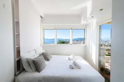 Un ou plusieurs lits dans un hébergement de l'établissement Résidence 3p Vue Panoramique - Dernier Étage, Cannes - 3P Vue Panoramique - Dernier Étage, Cannes MAE-3933
