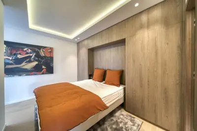 Un ou plusieurs lits dans un hébergement de l'établissement REF 1295 - Cannes Croisette - Sea view apartment for rent