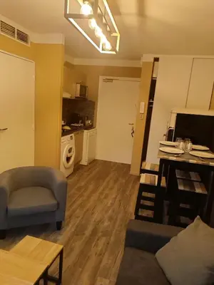 Cuisine ou kitchenette dans l'établissement T2 Antibes - confort et cosy - piscine