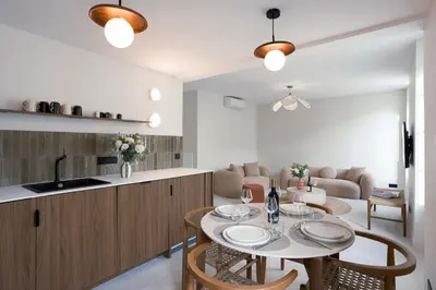 Cuisine ou kitchenette dans l'établissement Maya Cannes