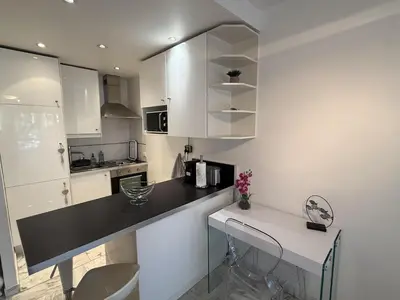 Cuisine ou kitchenette dans l'établissement Central Studio in Cannes Near The Martinez - 2351