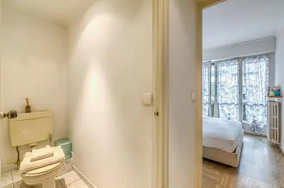 Un ou plusieurs lits dans un hébergement de l'établissement Cannes Sea View - Port du Moure Rouge - Happy Rentals