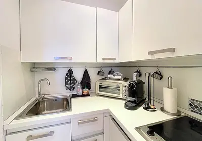 Cuisine ou kitchenette dans l'établissement Viva Riviera Cocoon Apartment Cannes Centre