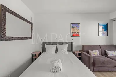 Un ou plusieurs lits dans un hébergement de l'établissement Cannes Croisette 2034 - Studio for rent