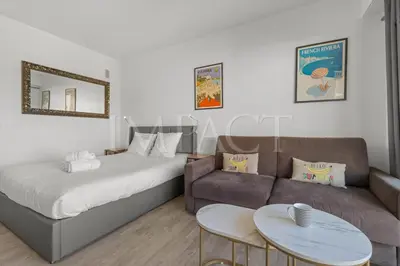 Un ou plusieurs lits dans un hébergement de l'établissement Cannes Croisette 2034 - Studio for rent