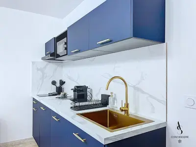 Cuisine ou kitchenette dans l'établissement Le Gatsby - 2 pers - 10 min Palais - AC