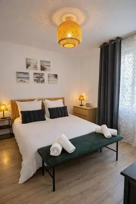 Un ou plusieurs lits dans un hébergement de l'établissement Le Palais de la Mer, T2, 4P, Plages et Centre