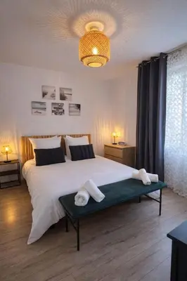 Un ou plusieurs lits dans un hébergement de l'établissement Le Palais de la Mer, T2, 4P, Plages et Centre