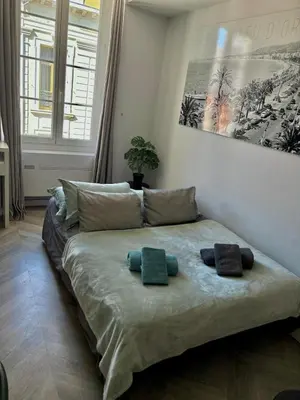 Un ou plusieurs lits dans un hébergement de l'établissement Heart of Cannes Azure Home