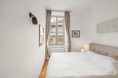 Un ou plusieurs lits dans un hébergement de l'établissement REF 2038 - Cannes - Superbe appartement deux pièces entièrement rénové