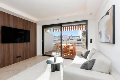 Télévision ou salle de divertissement dans l'établissement Quartier Marriott - Superbe 3 pieces