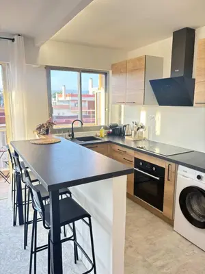 Cuisine ou kitchenette dans l'établissement Bel appartement renove avec balcon Antibes centre