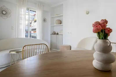 Coin salon dans l'établissement Splendid apartment a-c 2BR-4P - Sea View