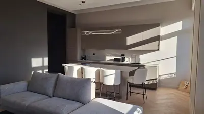 Cuisine ou kitchenette dans l'établissement first louis marie Beautiful 3 bedrooms elegant and central