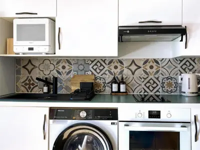 Cuisine ou kitchenette dans l'établissement Appartement cosy au cœur de Biot