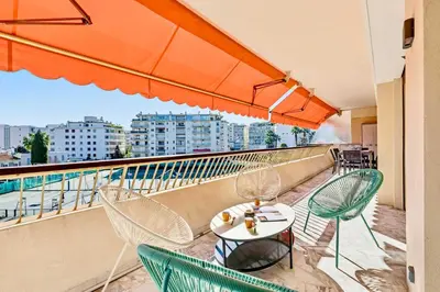 Balcon ou terrasse dans l'établissement Lacour - 2 bedroom apartment - Large terrace - 2 min from the Croisette & beaches