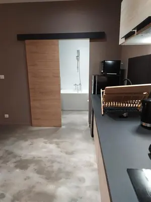 Cuisine ou kitchenette dans l'établissement Le loft