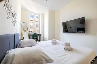 Un ou plusieurs lits dans un hébergement de l'établissement Modern Apartment a c 2CH 4P - Cannes