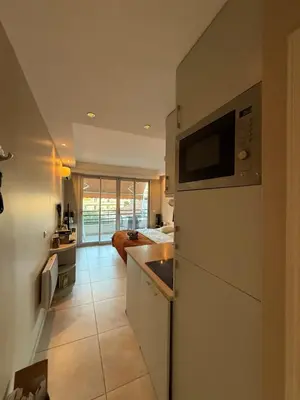Cuisine ou kitchenette dans l'établissement Art apart studio Rouaze