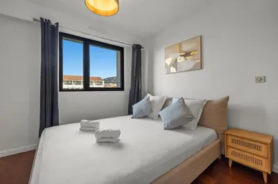 Un ou plusieurs lits dans un hébergement de l'établissement Sublime 2BR apartment Carlton Riviera Croisette