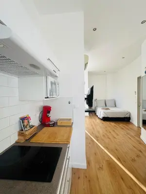 Un ou plusieurs lits dans un hébergement de l'établissement Studio Design Climatisé Cœur de Cannes