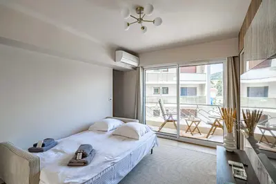 Un ou plusieurs lits dans un hébergement de l'établissement Apartment for 4people in Martinez