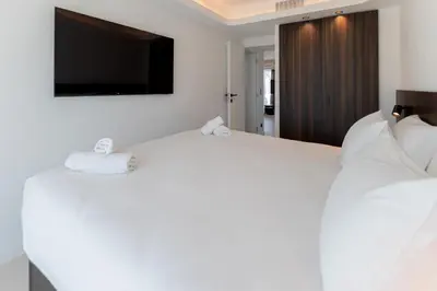 Un ou plusieurs lits dans un hébergement de l'établissement Terrasse Vue Mer - 2BR - Parking - Croisette 50m