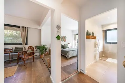 Un ou plusieurs lits dans un hébergement de l'établissement COZYSTAY 1827 - Magnifique 3 pièces avec grand terrasse privative