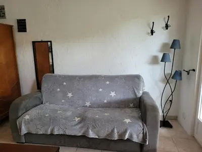 Coin salon dans l'établissement Les Chenes Biot