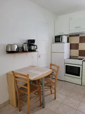 Cuisine ou kitchenette dans l'établissement Les Chenes Biot