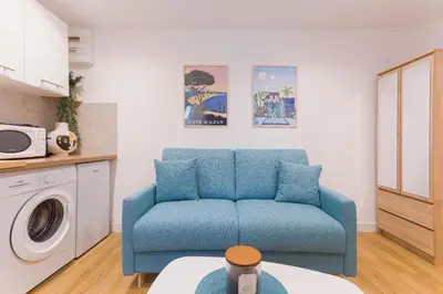 Coin salon dans l'établissement Azur Loft Beauséjour Heart of Cannes