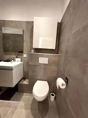 Salle de bains dans l'établissement Charmant Studio cagnes sur mer