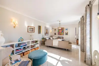 Coin salon dans l'établissement Villa Petit Cottage Cap d'Antibes