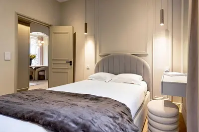 Un ou plusieurs lits dans un hébergement de l'établissement Modern AC apartment - 2BDR 4P - Cannes Beach